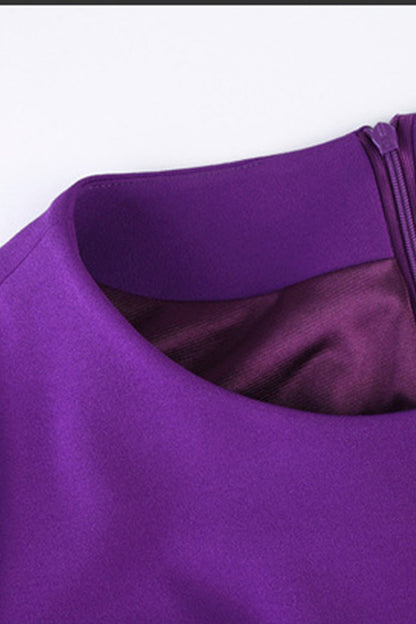 FORMAL WEAR TO WORK SLIM ELEGANT ROUND NECK LONG SLEEVE DRESS