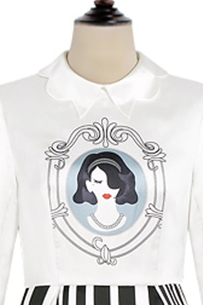 WOMEN'S CASUAL DOLL COLLAR 9 SLEEVE PRINT AND FLORAL VOCATION DRESS