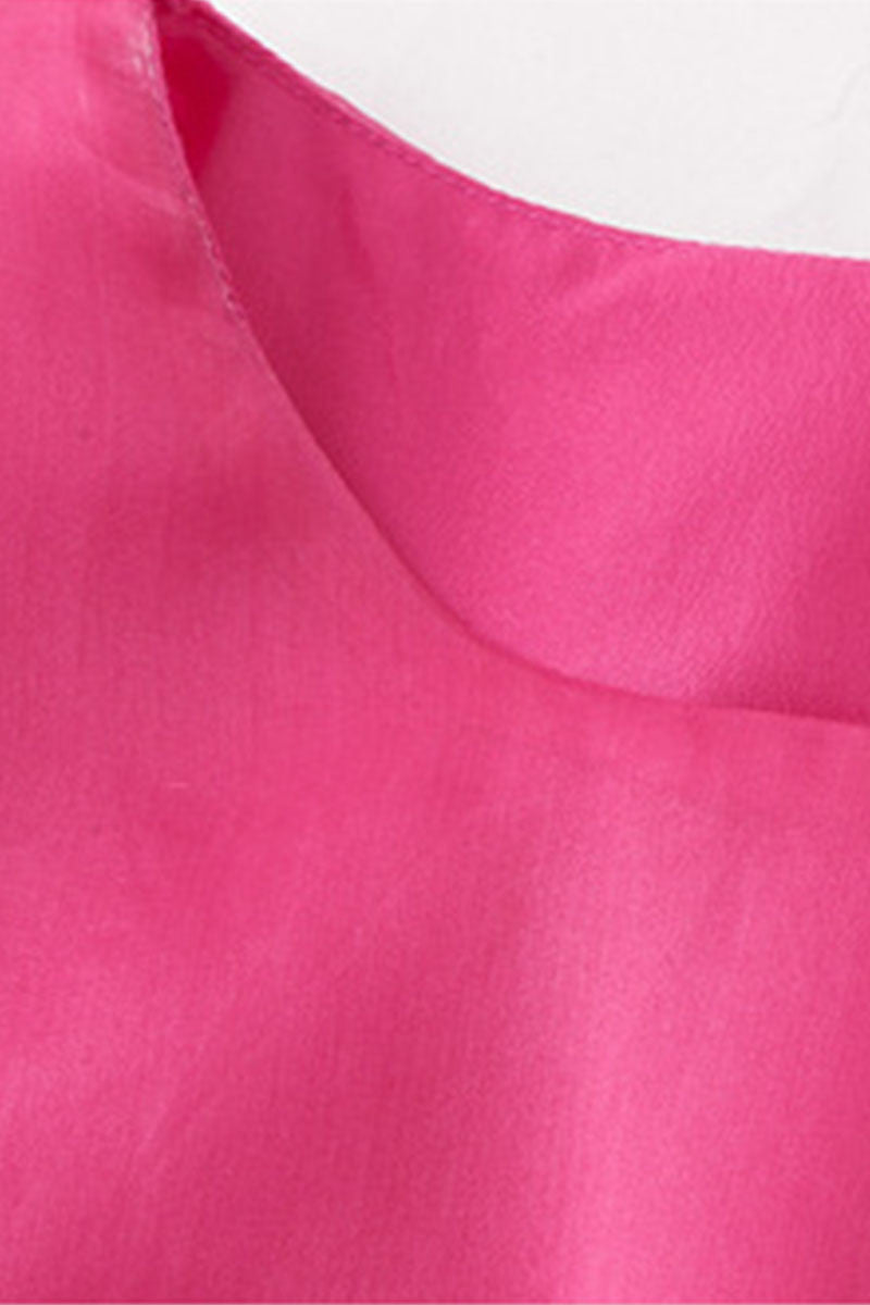 Round Collar Embroidery Mesh Patch Dress - NJOYDRESS - 4