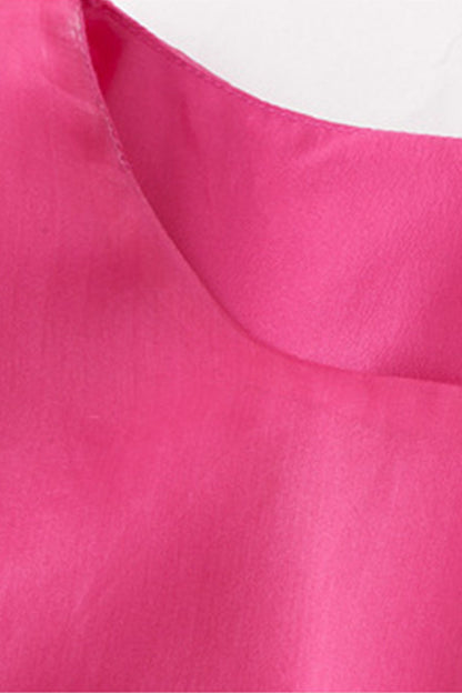 Round Collar Embroidery Mesh Patch Dress - NJOYDRESS - 4