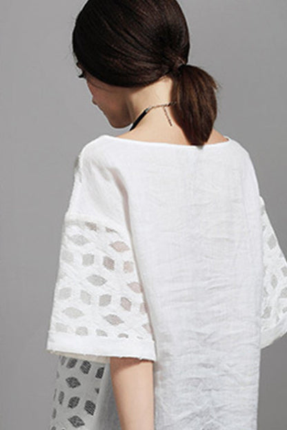 Spring Radiance Mix Lace 1/2 Flared Sleeve Top
