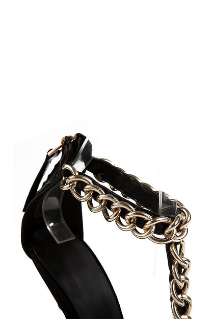 Caged Metallic Chain Stilettos