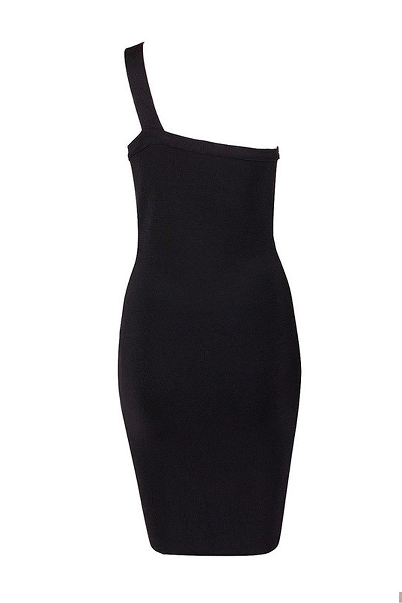 Bead One Shoulder Slim Waist Line Club Dress