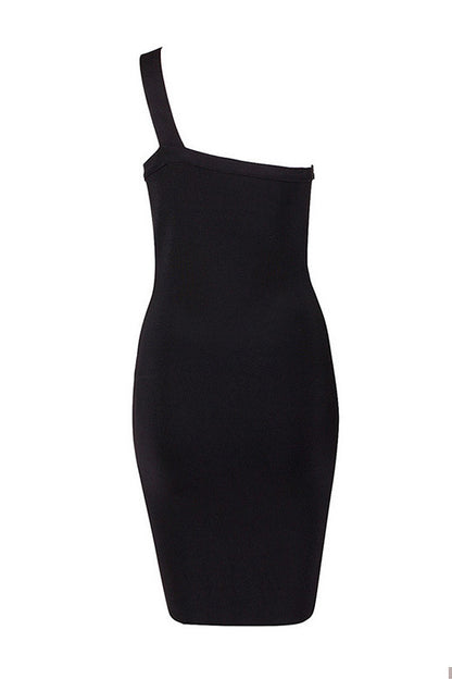 Bead One Shoulder Slim Waist Line Club Dress