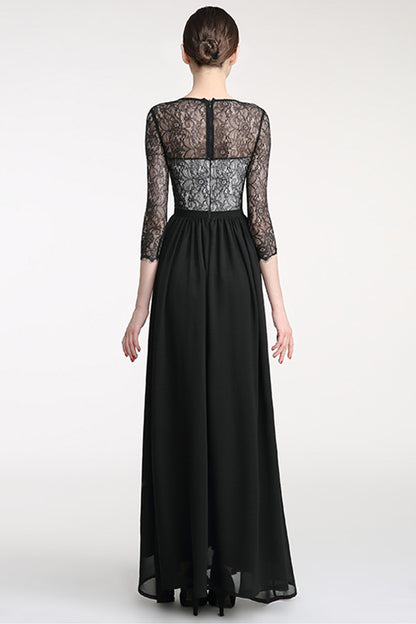 3/4 Sleeve Round Neck Lace Corset Dress