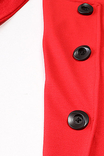 Round Collar Mesh Sleeve Beaded Front Pocket Dress