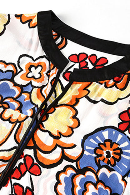WOMEN'S ELEGANT PRINT AND FLORAL WEAR TO WORK SHORT DRESS WITH BLET