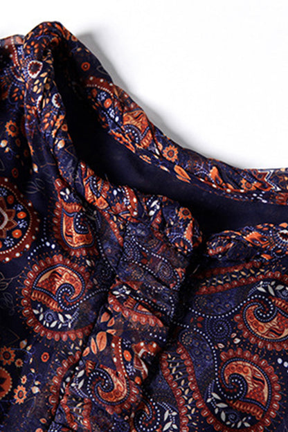 3/4 SLEEVE PRINTING VOCATIONG PARTY DRESS