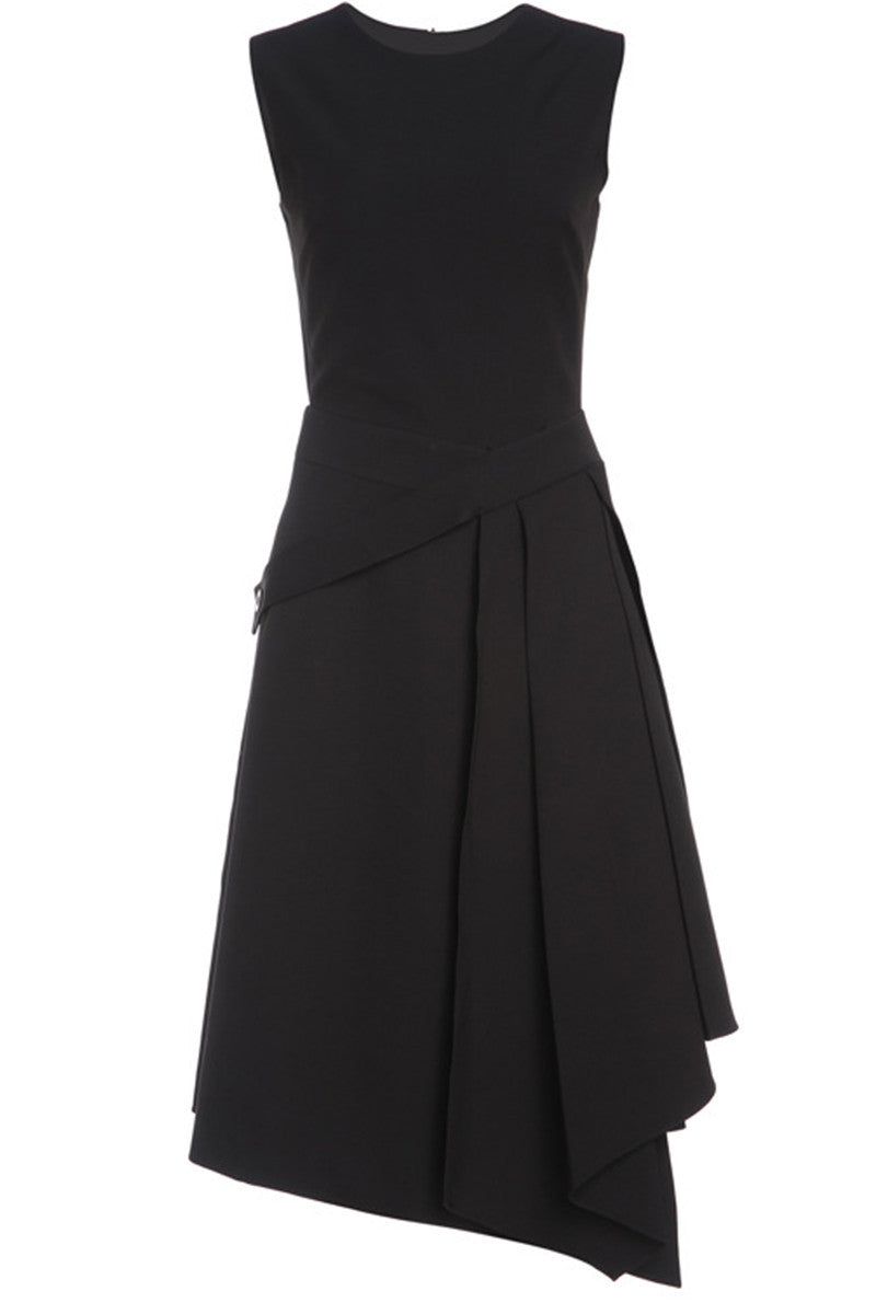 FASHION ROUND NECK SLEEVELESS SLIM IRREGULARITY HEM DRESS