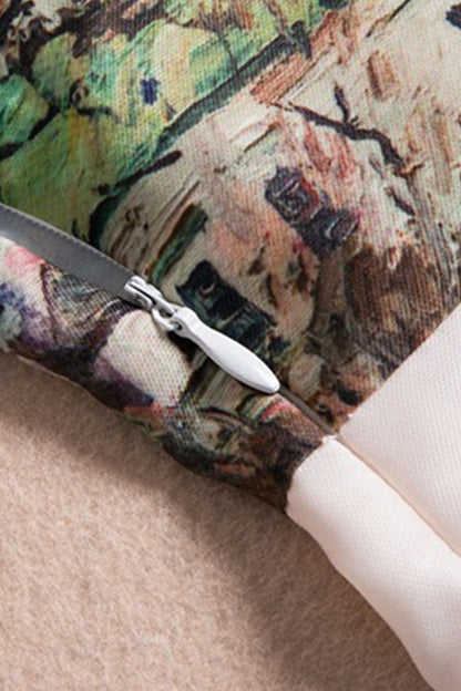 Short Sleeve Digital Printing Pleated Dress