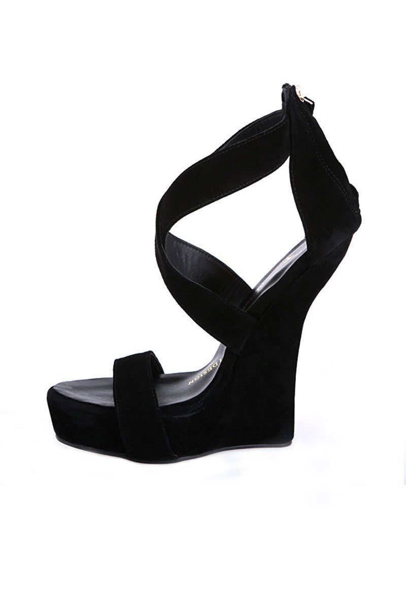Cut Out Platform Super High Heels Sandals