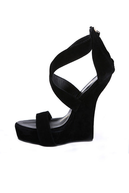 Cut Out Platform Super High Heels Sandals