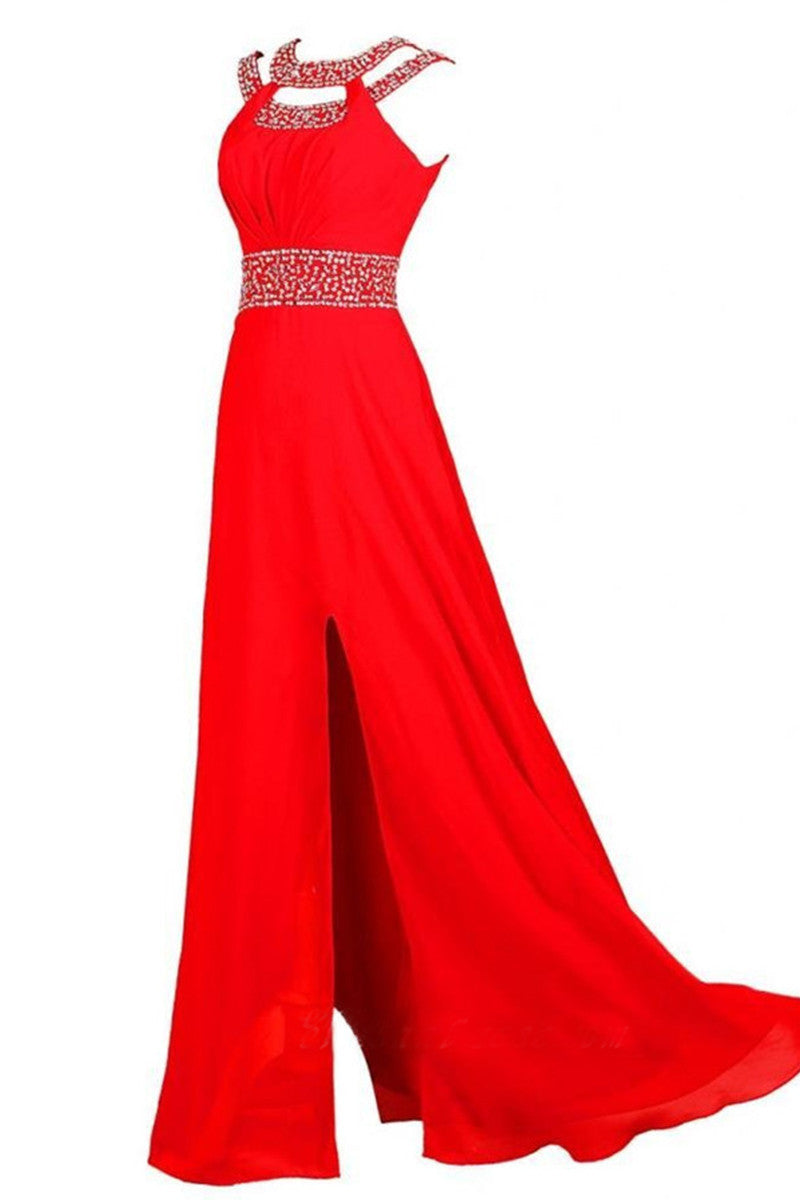 Round Collar Sequins Bridesmaid Evening Bridal Long Dress