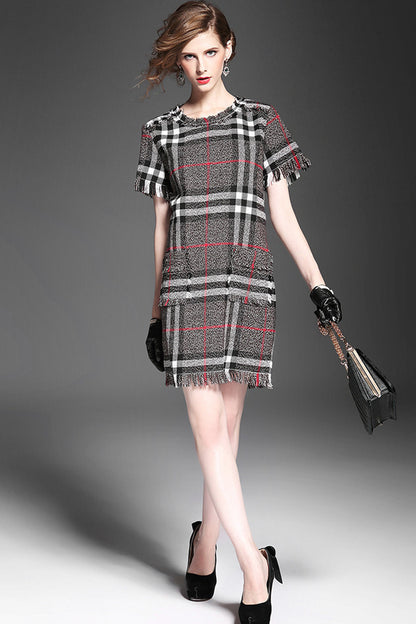 Raw Edge Shift Dress