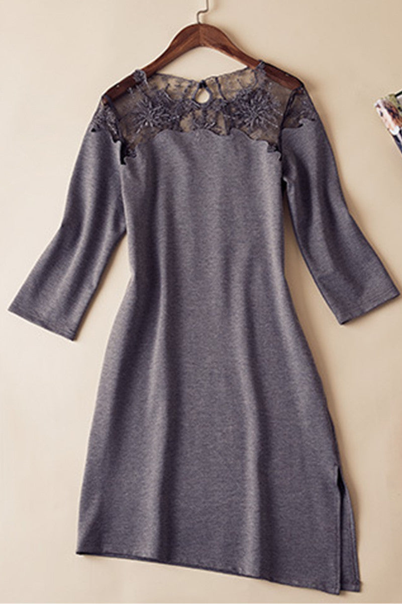 Casual Slash Bottom With Side Slit Dress