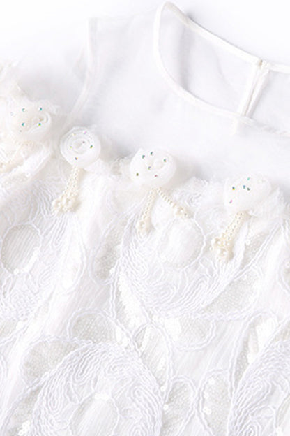 Hollow Embroidery Lca Cocktail Loose Dress