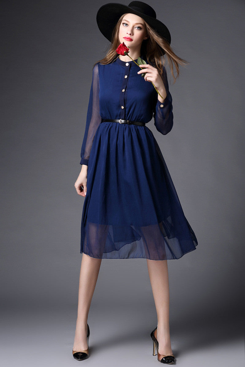 Solid Shirtdress With Belt