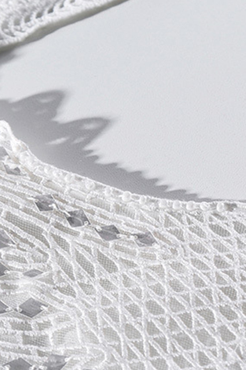 [50% OFF TILL 8 APR] Irregularity Hollow-Out Lace Embroidery Cocktail Wrap