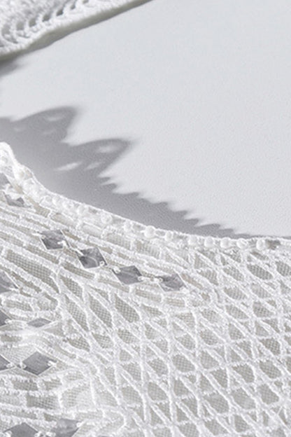 [50% OFF TILL 8 APR] Irregularity Hollow-Out Lace Embroidery Cocktail Wrap