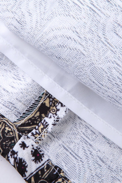 Round Collar Slim Retro Jacquard Pattern Slim Dress - NJOYDRESS - 4