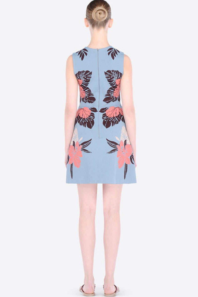 [30% OFF TILL 8 APR] Fasion Floral Printed Slim Sleeve Short Dress
