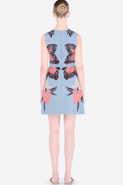 [30% OFF TILL 8 APR] Fasion Floral Printed Slim Sleeve Short Dress