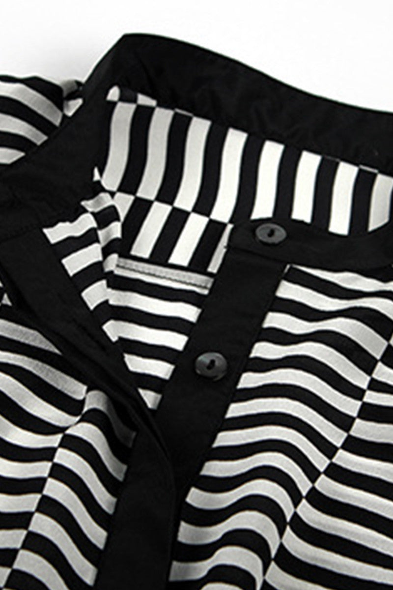 Round Bottom Stripe Casual Top