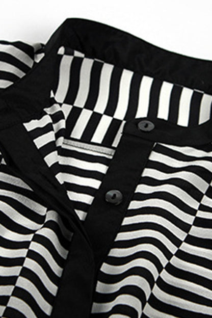 Round Bottom Stripe Casual Top