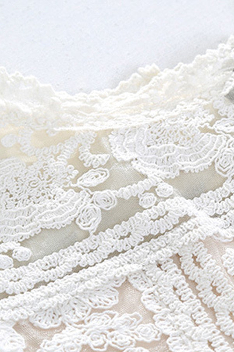 [30% OFF TILL 8 APR] Vintage Hollow-Out 3/4 Sleeve Lace Embroidery Cocktail Dress
