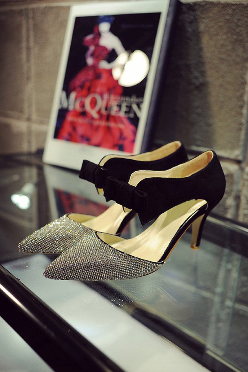 Rhinestone Cut Out  Stiletto Pumps