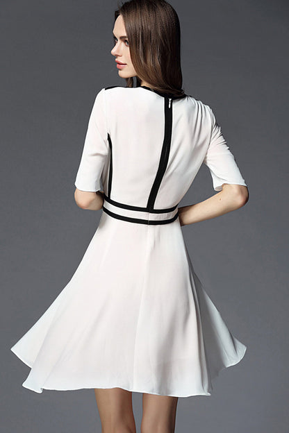 [50% OFF TILL 7 APR] Formal Round Neck Half Sleeve Fitted OL Dress