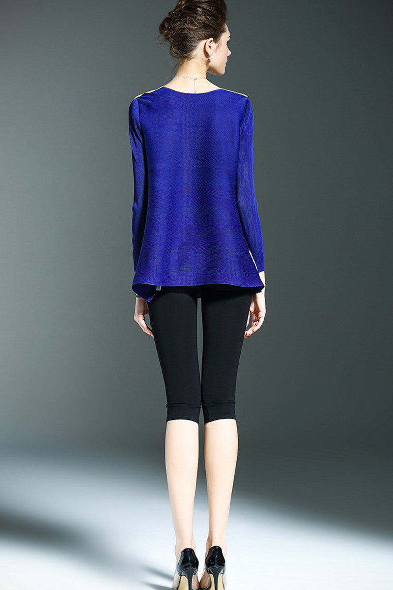 [30% OFF TILL 8 APR] Multi Block Print Ruffle Blouse Top and Tees