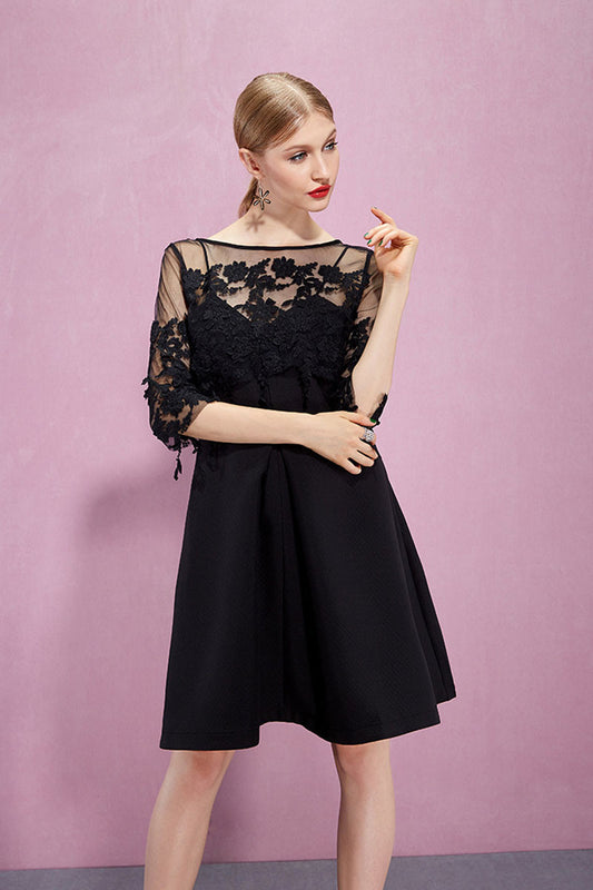 Sundress With Lace Embroidered Short Blouse Bridemaid Dress