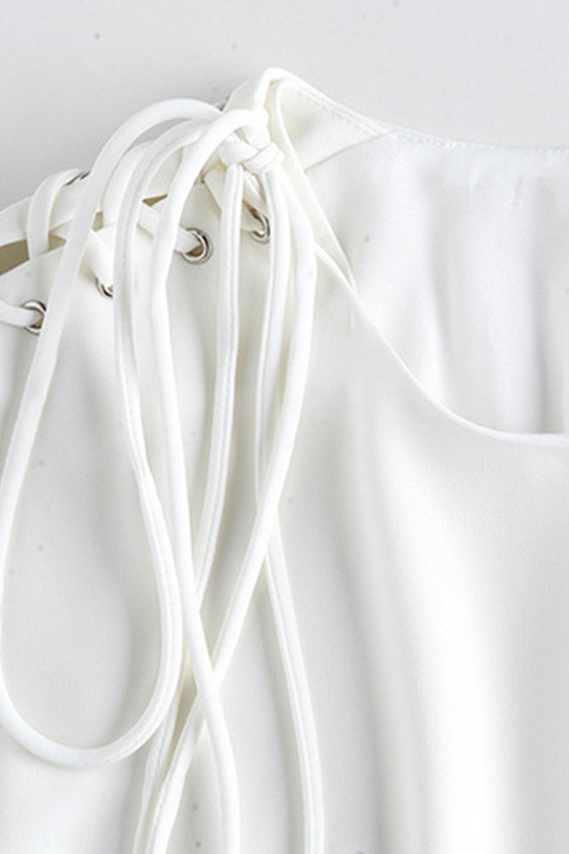 Women's Elegant Short White Dress Wear To Work A-line Dress