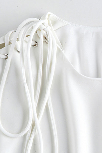 Women's Elegant Short White Dress Wear To Work A-line Dress
