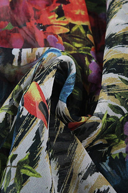 Multi Floral Printing Long Shft Dress With Sundress