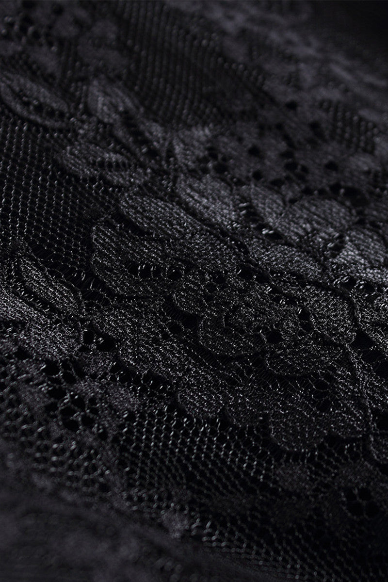 Loose Grace Lace Hook Stand Collar Shift Dress