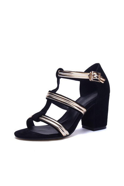 [30% OFF TILL 7 APR] Ankle Stap Suede Leather Chunky Sandals