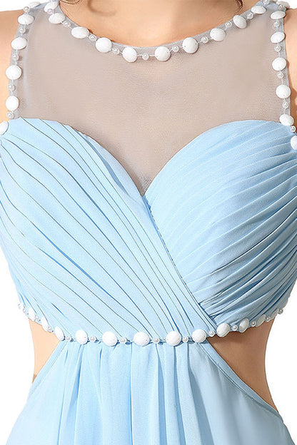 [30% OFF TILL 8 APR] Acrylic Necklace Backless Scoop Waist Maxi Party Dress