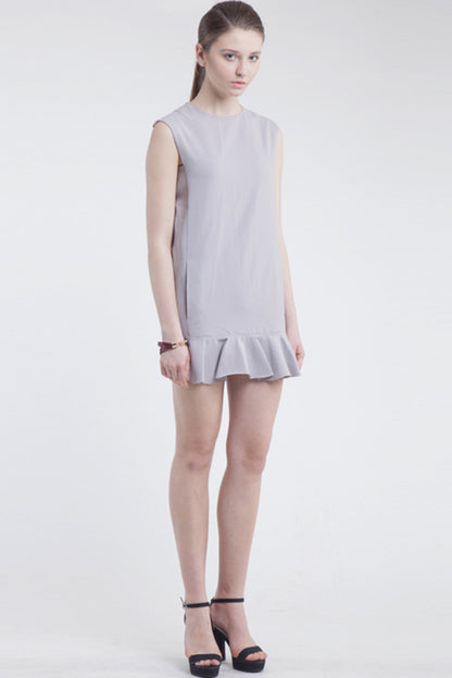 Side Pocket Casual Ruffle Bottom Short Casual Dress