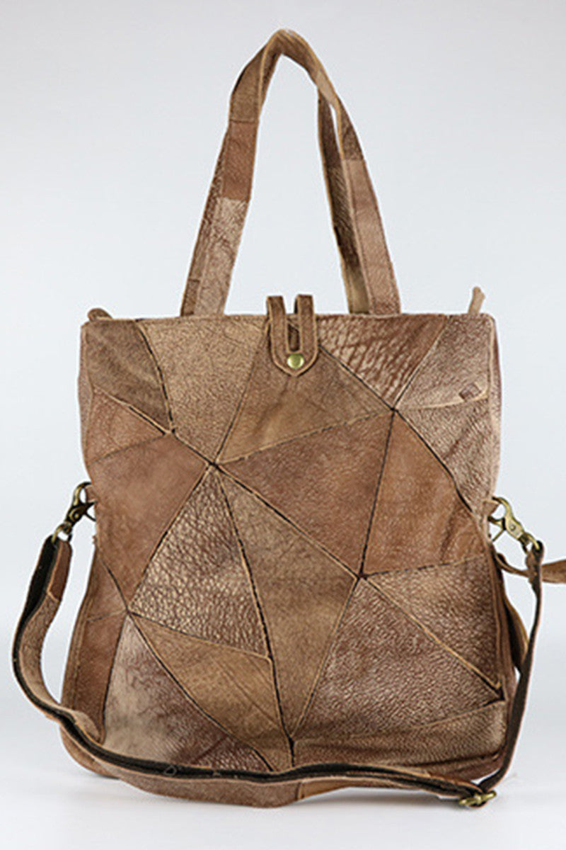 Multed Paneled Stripe Crossbody Bag Tote Bag