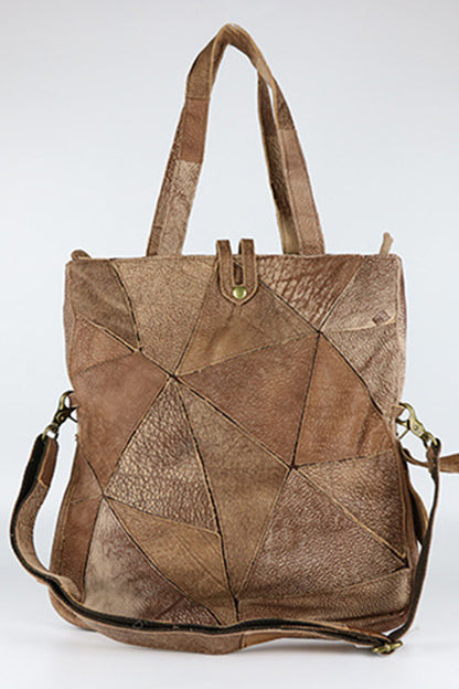 Multed Paneled Stripe Crossbody Bag Tote Bag