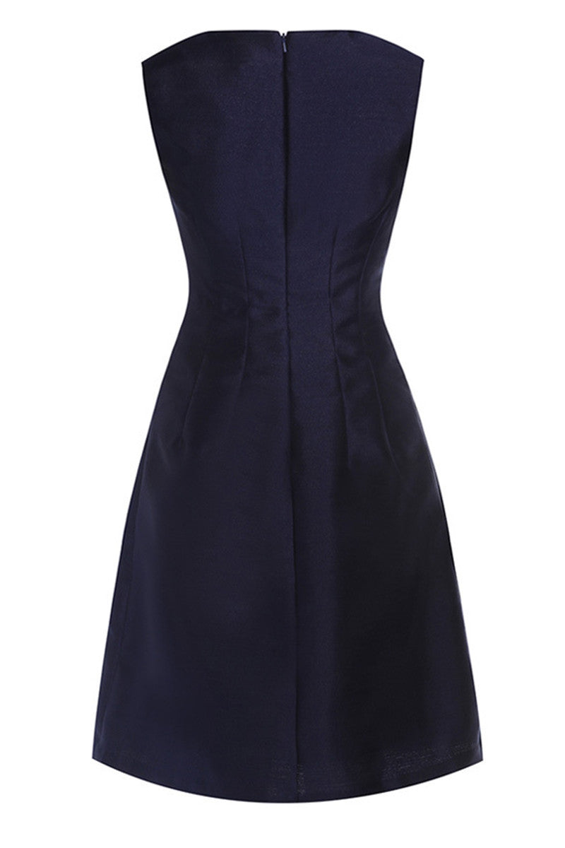 Round Collar Beaded Applique Full Dress