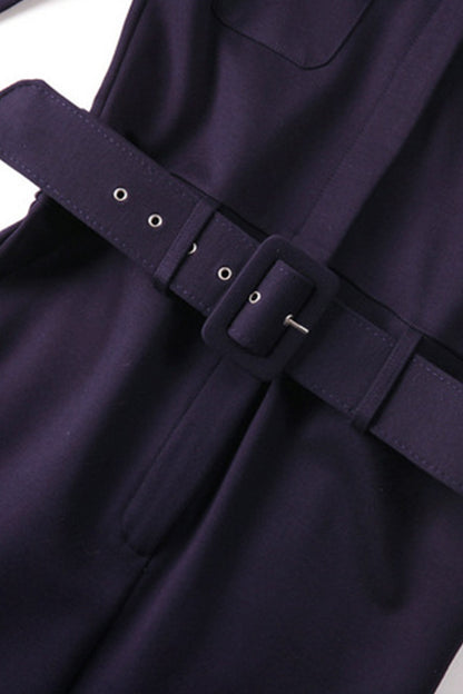 FORMAL V NECK ELEGANT WEAR TO WORK HALF SLEEVE MIDI DRESS WITH BELT