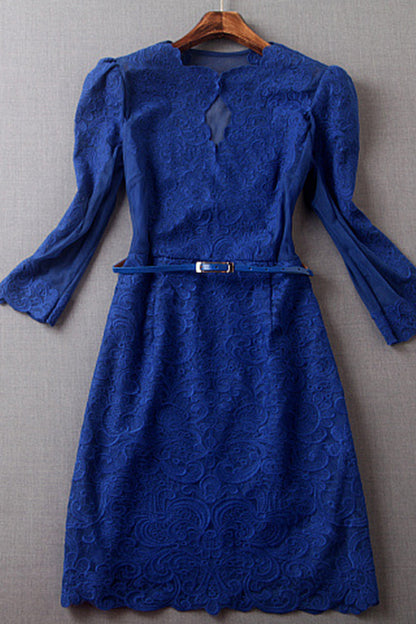 Full Lace Scoop Edge Short Dress