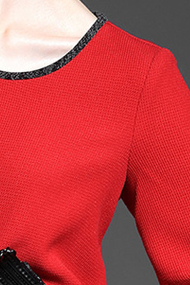 1/2 Sleeve Round Neck Flared Tops - NJOYDRESS - 5