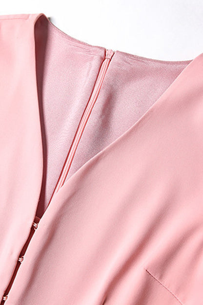 Elegant V Neck Slim Cap Sleeve Formal Dress