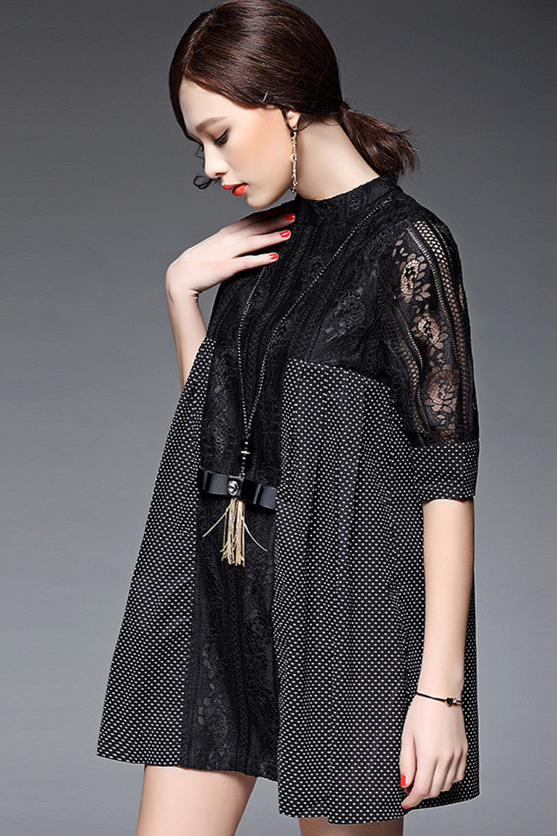 Loose Lace Half Sleeve Blouse