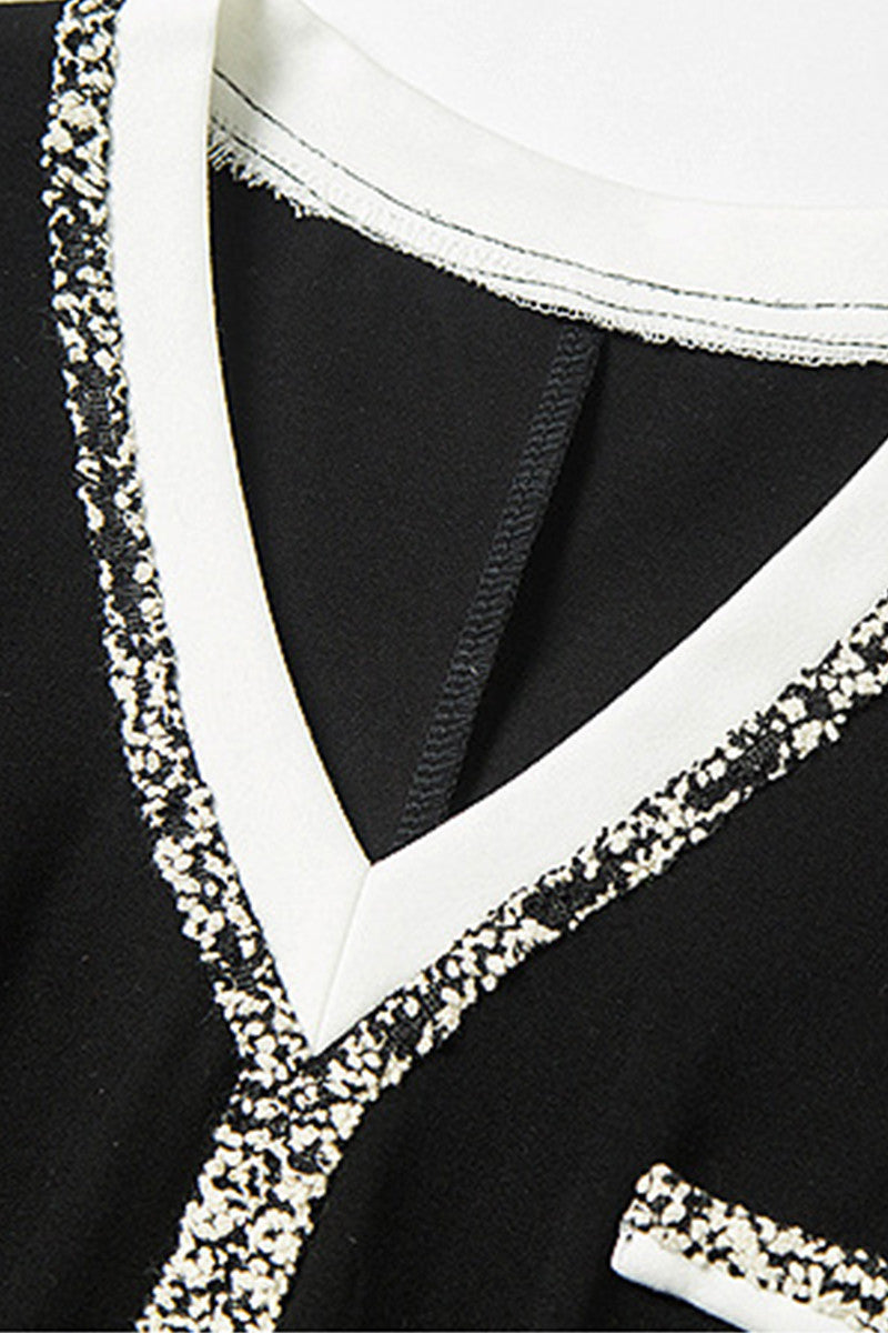 FORMAL V NECK BEADED PLEATED A-LINE SHORT DRESS