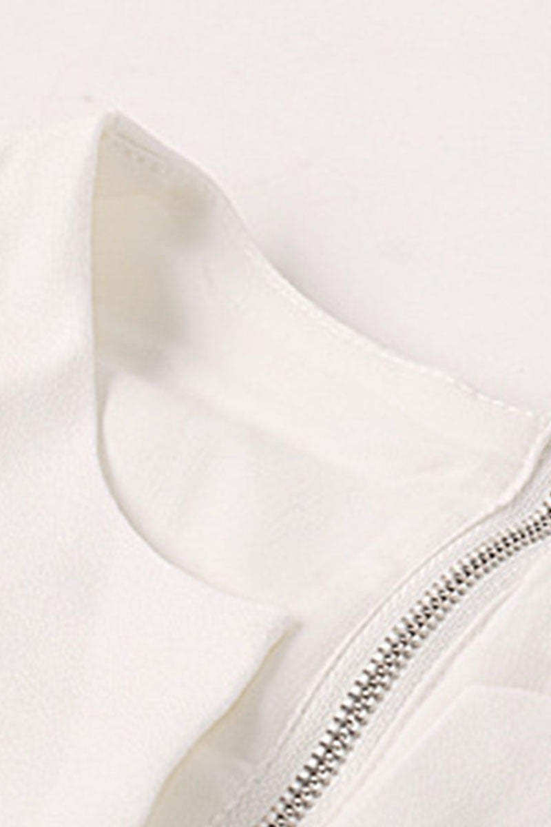 Little Lapel V-neck Peplum Varabow Short Wear To Work Dress
